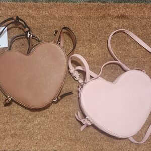LC Conrad love heart hand bag x2  pink and brown bundle
